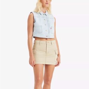 Levi's Khaki Cargo Mini Skirt